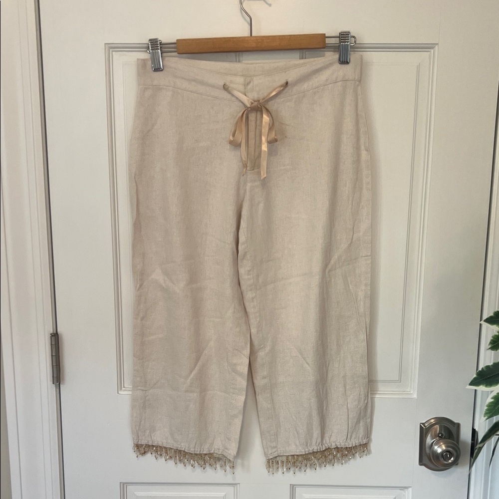 XOXO Cream Women's Bermudas with Fringe